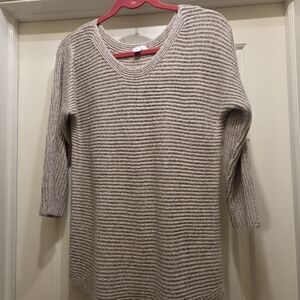 New York & Company Beige V-Neck Sweater